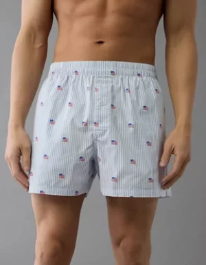 AEO Men's USA Flag Poplin Pocket Boxer Short