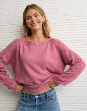 AE Whoa So Soft Lace Sweater