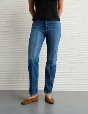 AE Stretch Super High-Waisted Ankle Straight Jean