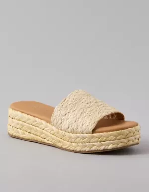 AE Raffia Espadrille Flatform Slide Sandal