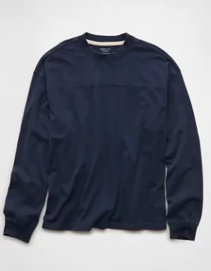 AE Sueded Long Sleeve Boxy Football T-Shirt
