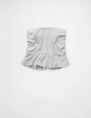 AE Ruched Peplum Tank Top With Removable Straps