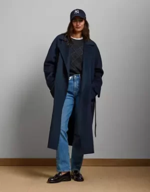 AE77 Premium Wool-Blend Wrap Coat