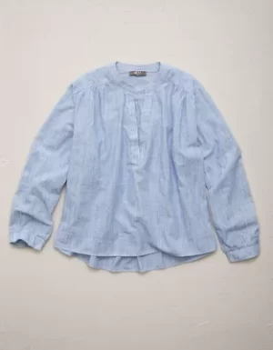 AE77 Split Neck Blouse