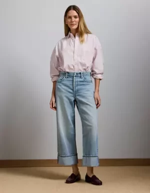 AE77 Premium Wide Crop Cuff Jean